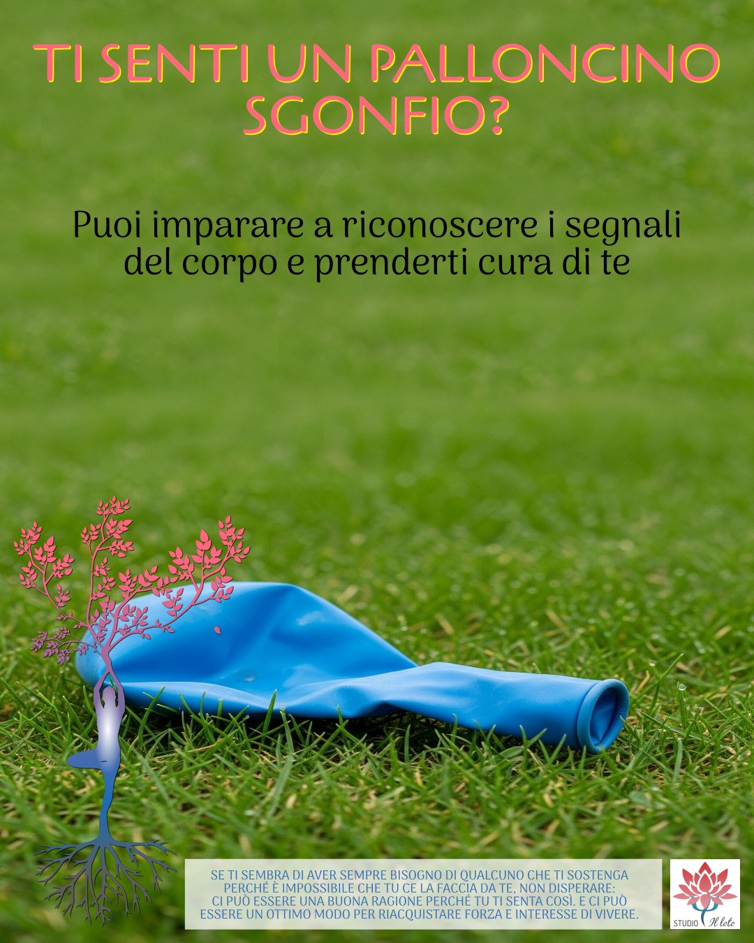 Un palloncino sgonfio su un prato