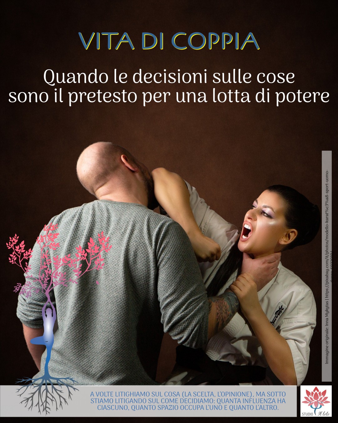 I motivi del conflitto non sono sempre manifesti e chiari Uomo e donna che combattono a colpi di karate. I motivi del conflitto non sono sempre manifesti e chiari