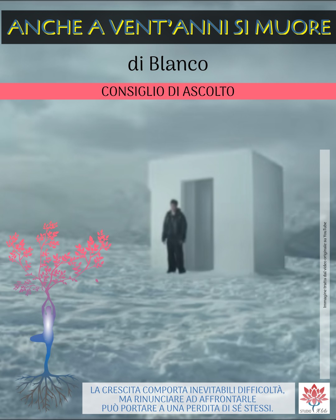 Blanco fuori da un blocco di ghiaccio tra le montagne innevate